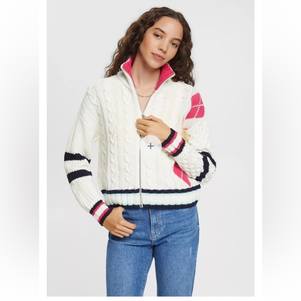 Esprit Women's Zippered Cardigan in off-white